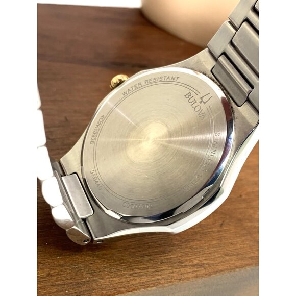 Bulova Men's Watch 98B440 Silver Dial Quartz Two Tone Stainless Steel 41mm - Picture 6 of 14